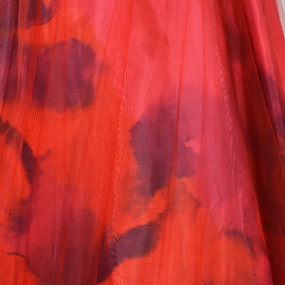 Jovani Red Tulle/Printed Gown SZ 0 - Picture 7 of 11